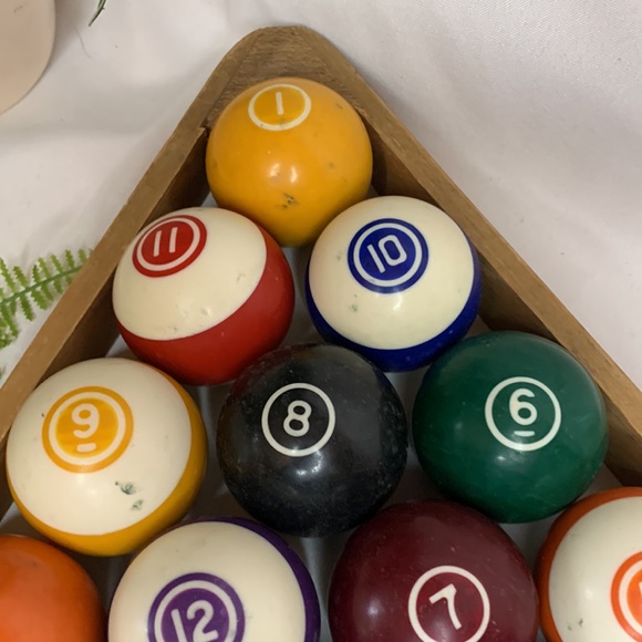 Vintage hard to find set of billard / pool / snooker balls and wood frame - Picture 3 of 12